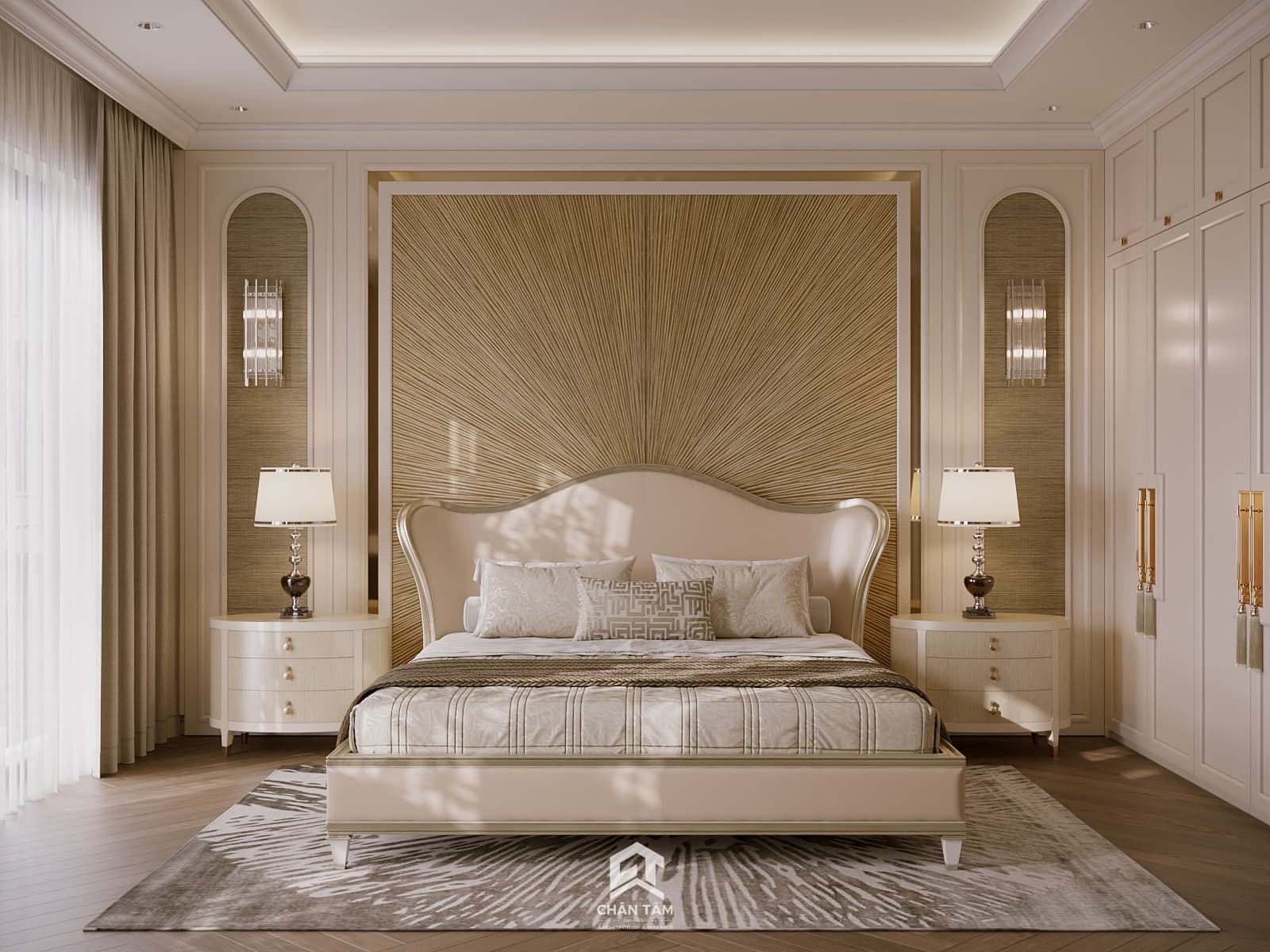 Mẫu phòng ngủ master phong cách Tân Cổ Điển (Neo-Classic) tại Biệt thự Vinhomes Cổ Loa - Hình 1