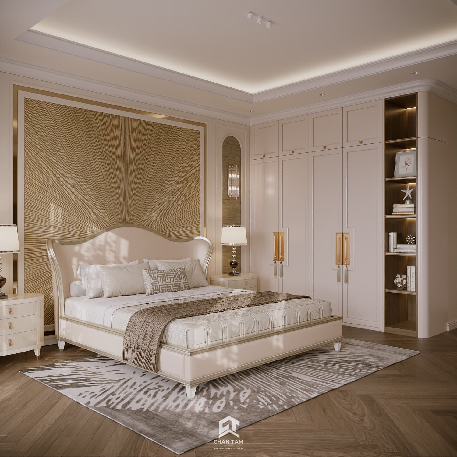 Mẫu phòng ngủ master phong cách Tân Cổ Điển (Neo-Classic) tại Biệt thự Vinhomes Cổ Loa - Hình 3