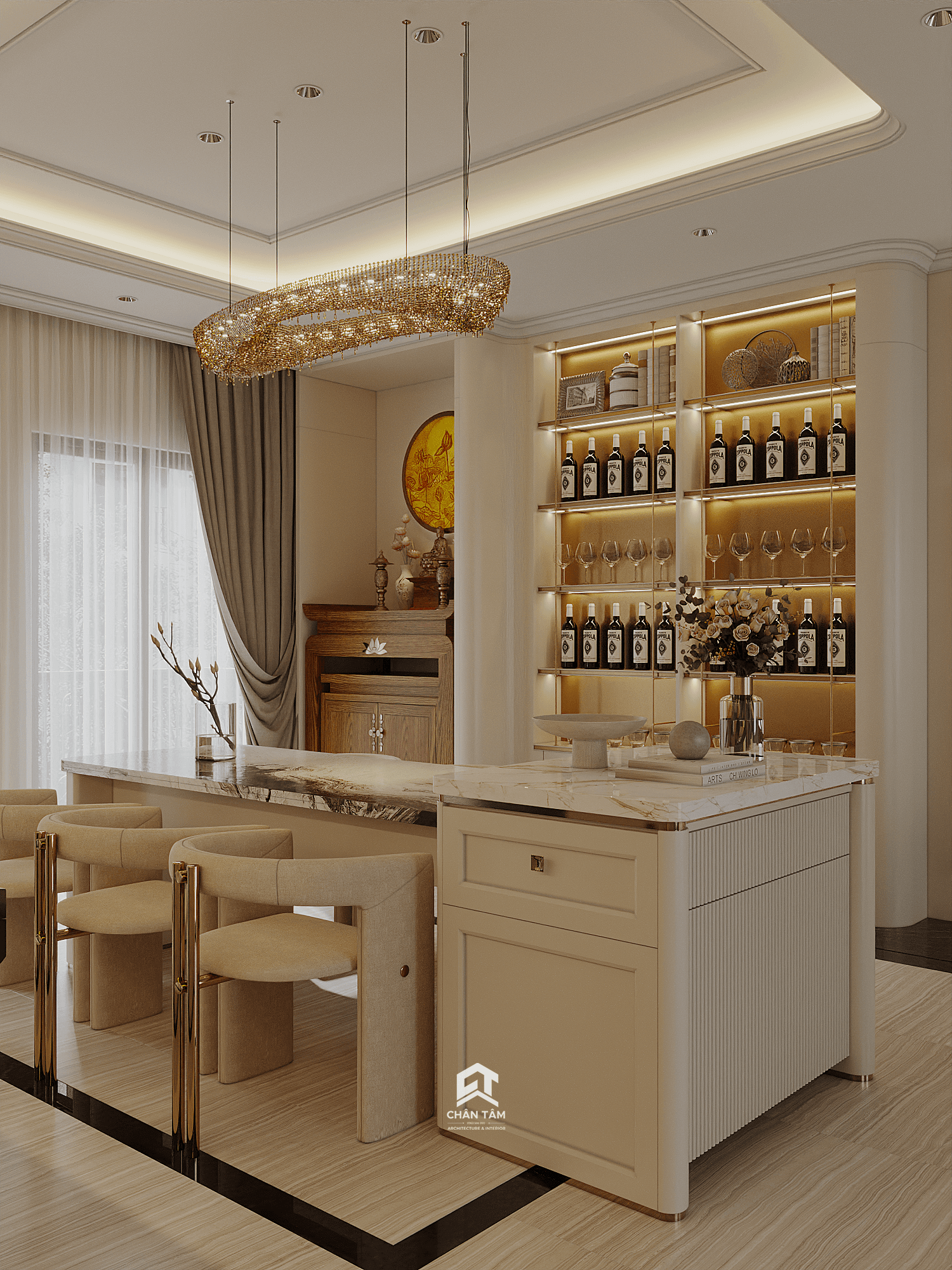 Mẫu phòng bếp & bàn ăn phong cách Tân Cổ Điển (Neo-Classic) tại Biệt thự Vinhomes Cổ Loa - Hình 2