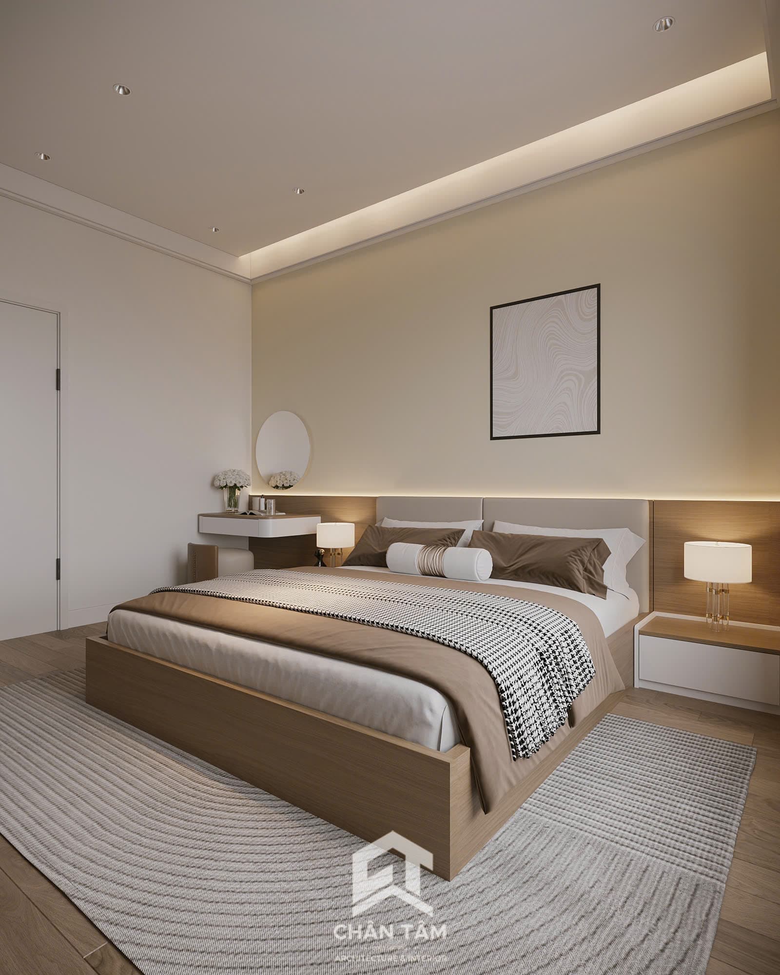 Mẫu phòng ngủ ông bà phong cách Hiện đại (Modern) tại Nhà phố anh Bình - Hình 1