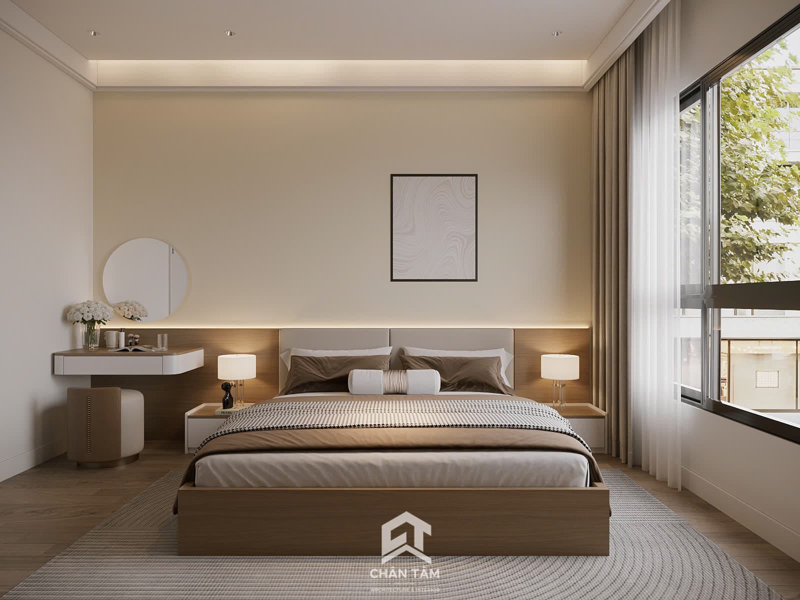 Mẫu phòng ngủ ông bà phong cách Hiện đại (Modern) tại Nhà phố anh Bình - Hình 4