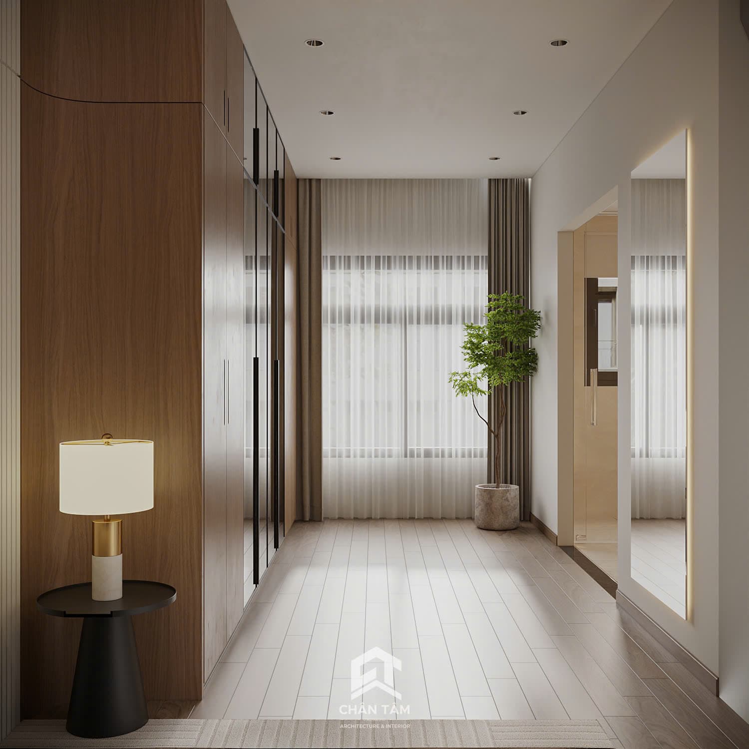 Mẫu phòng ngủ master phong cách Hiện đại (Modern) tại Nhà phố anh Bình - Hình 3