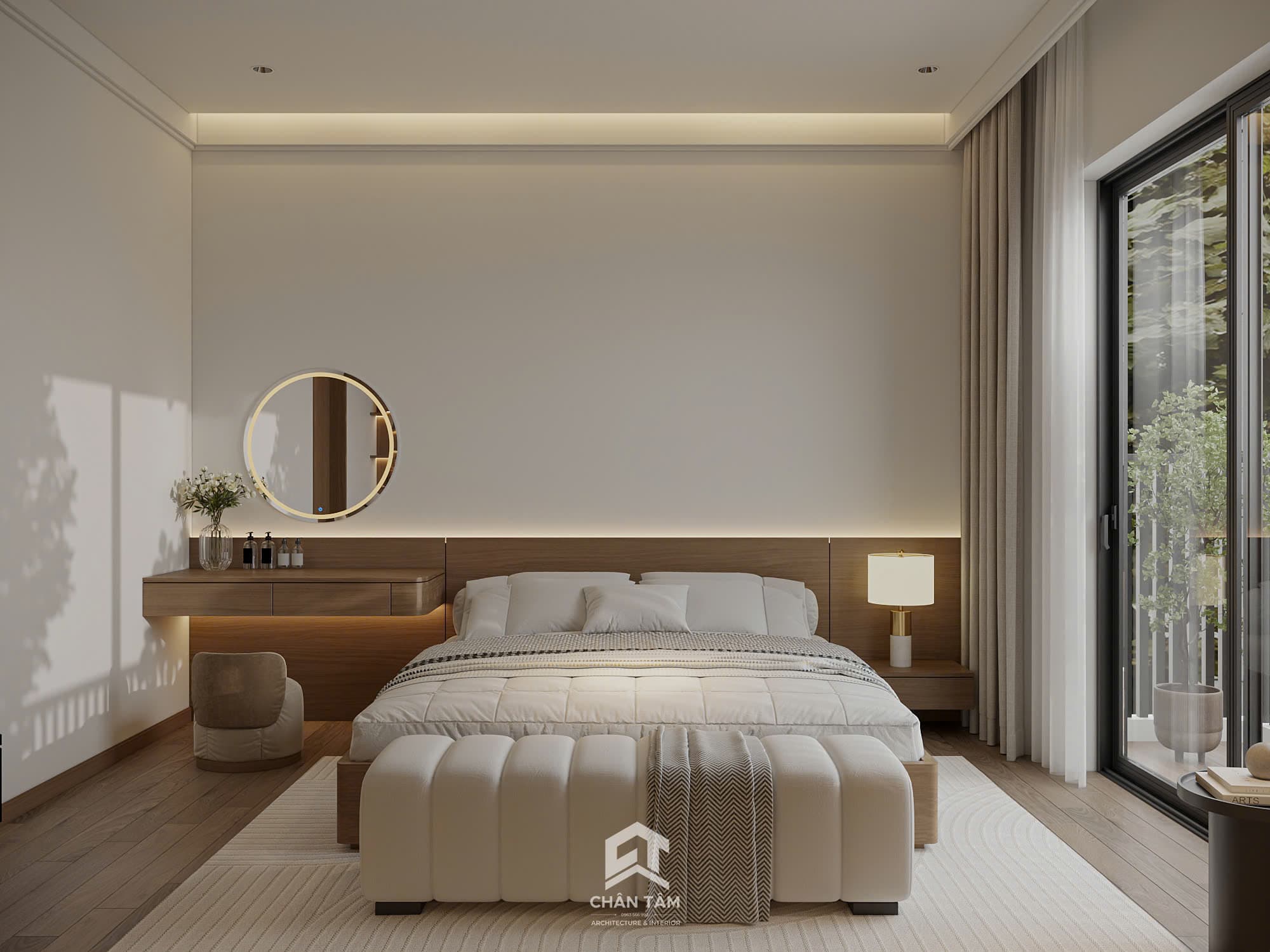 Mẫu phòng ngủ master phong cách Hiện đại (Modern) tại Nhà phố anh Bình - Hình 4