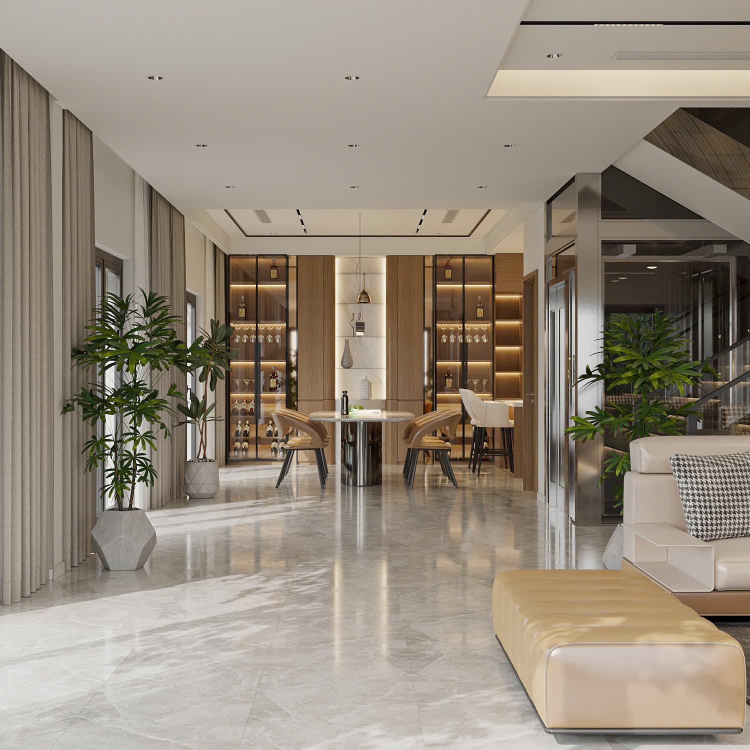 Mẫu phòng khách & bếp phong cách Hiện đại (Modern) tại Nhà phố anh Vượng - Hình 3