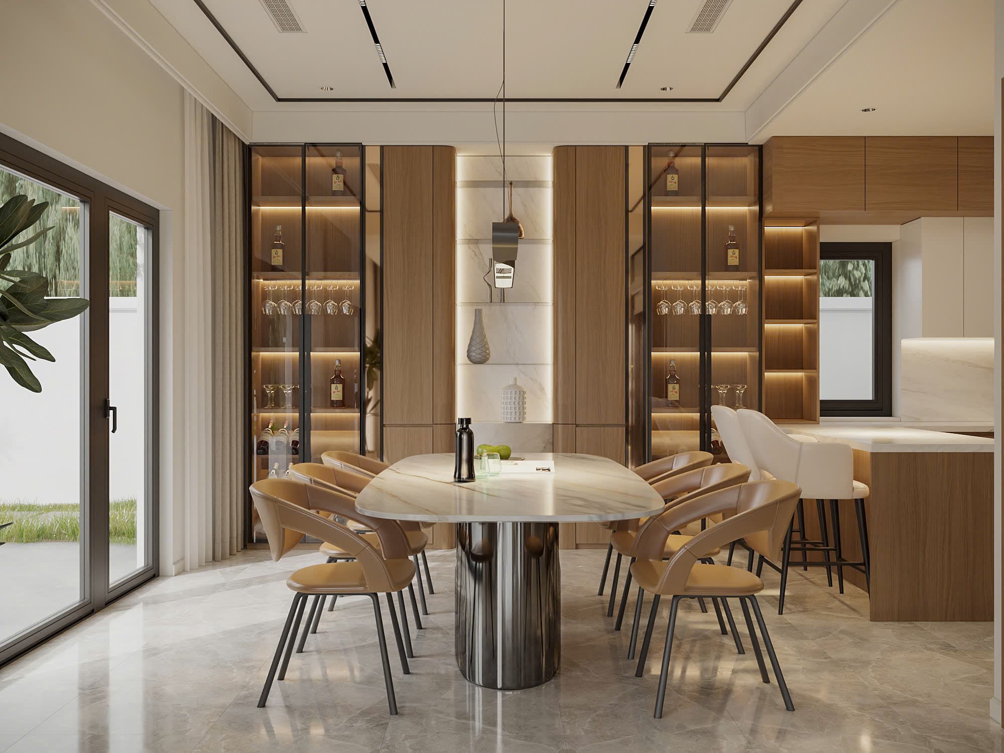 Mẫu phòng khách & bếp phong cách Hiện đại (Modern) tại Nhà phố anh Vượng - Hình 4