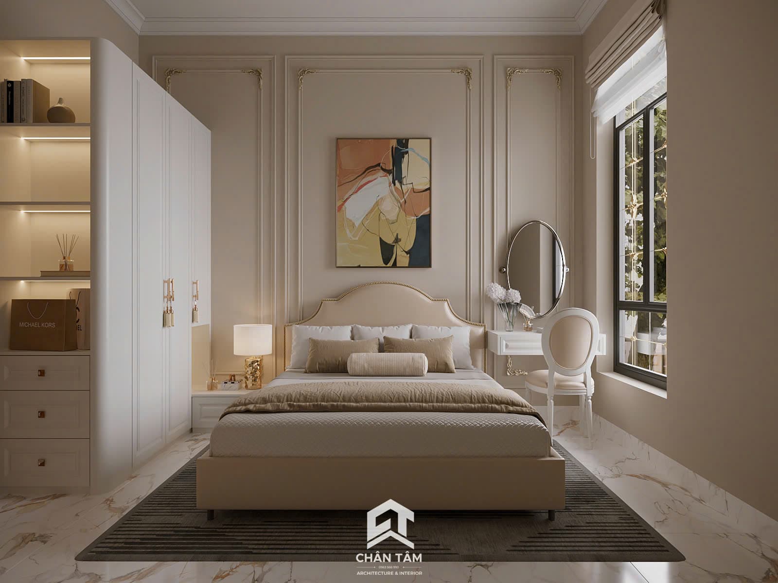 Mẫu phòng ngủ phụ phong cách Tân Cổ Điển (Neo-Classic) tại Nhà phố anh Đạt - Hình 1