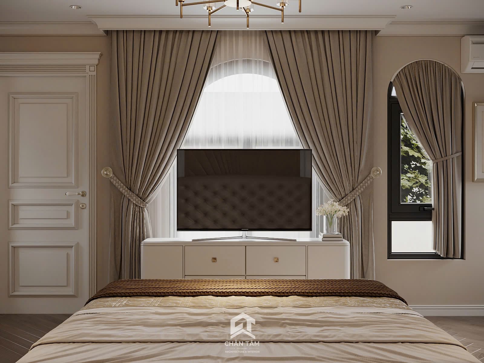 Mẫu phòng ngủ master 2 phong cách Tân Cổ Điển (Neo-Classic) tại Nhà phố anh Đạt - Hình 3