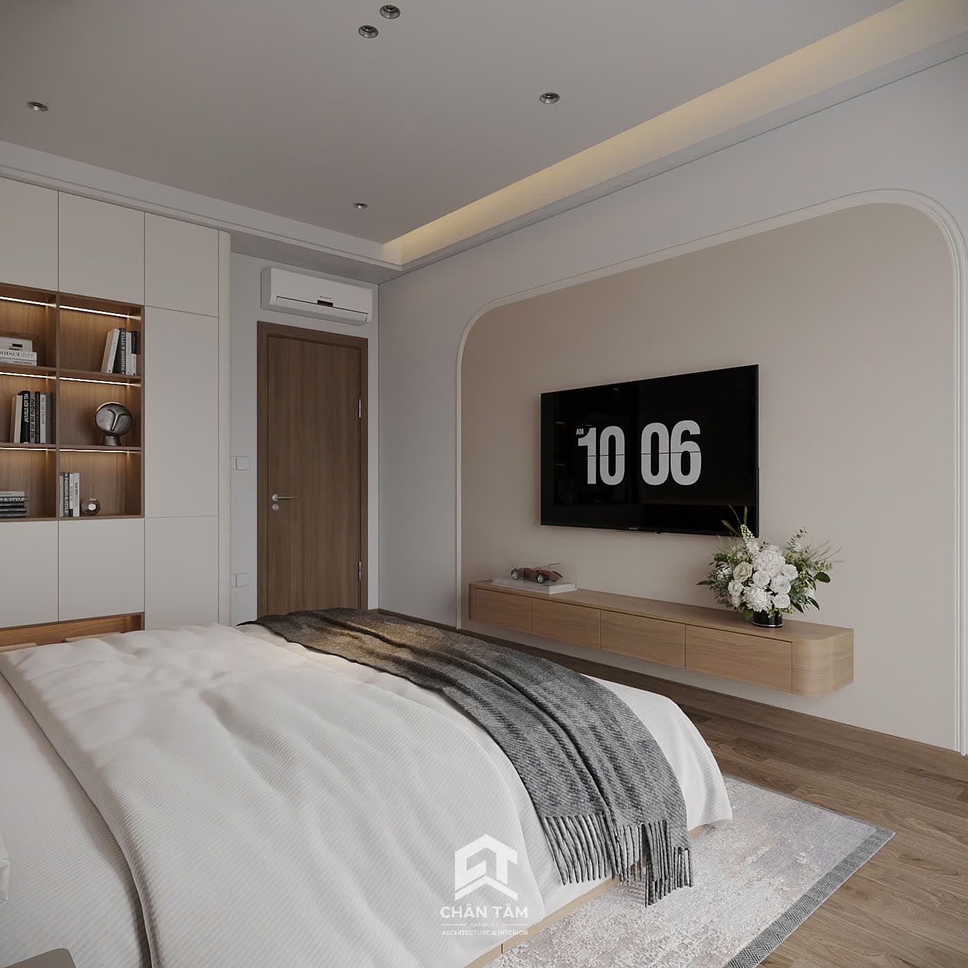 Mẫu phòng ngủ 1 phong cách Hiện đại (Modern) tại Nhà phố anh Hải - Hình 3