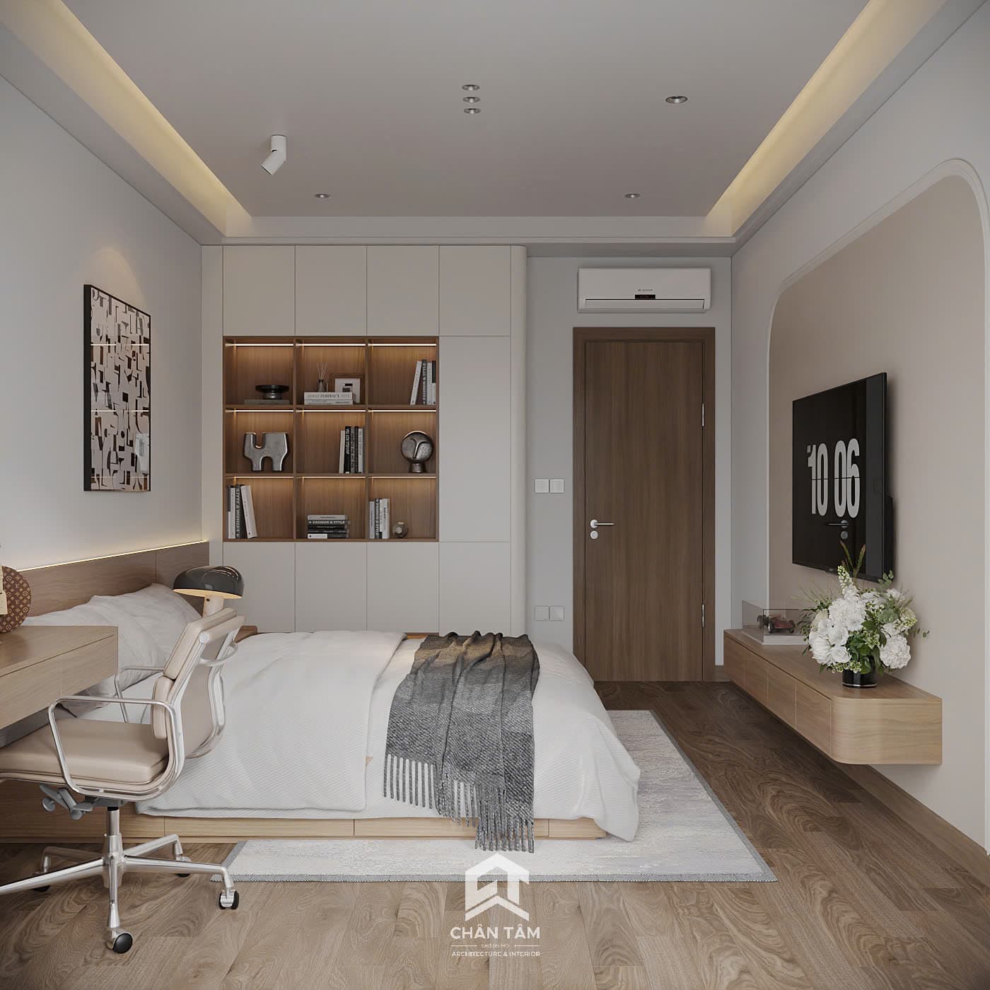 Mẫu phòng ngủ 1 phong cách Hiện đại (Modern) tại Nhà phố anh Hải - Hình 4