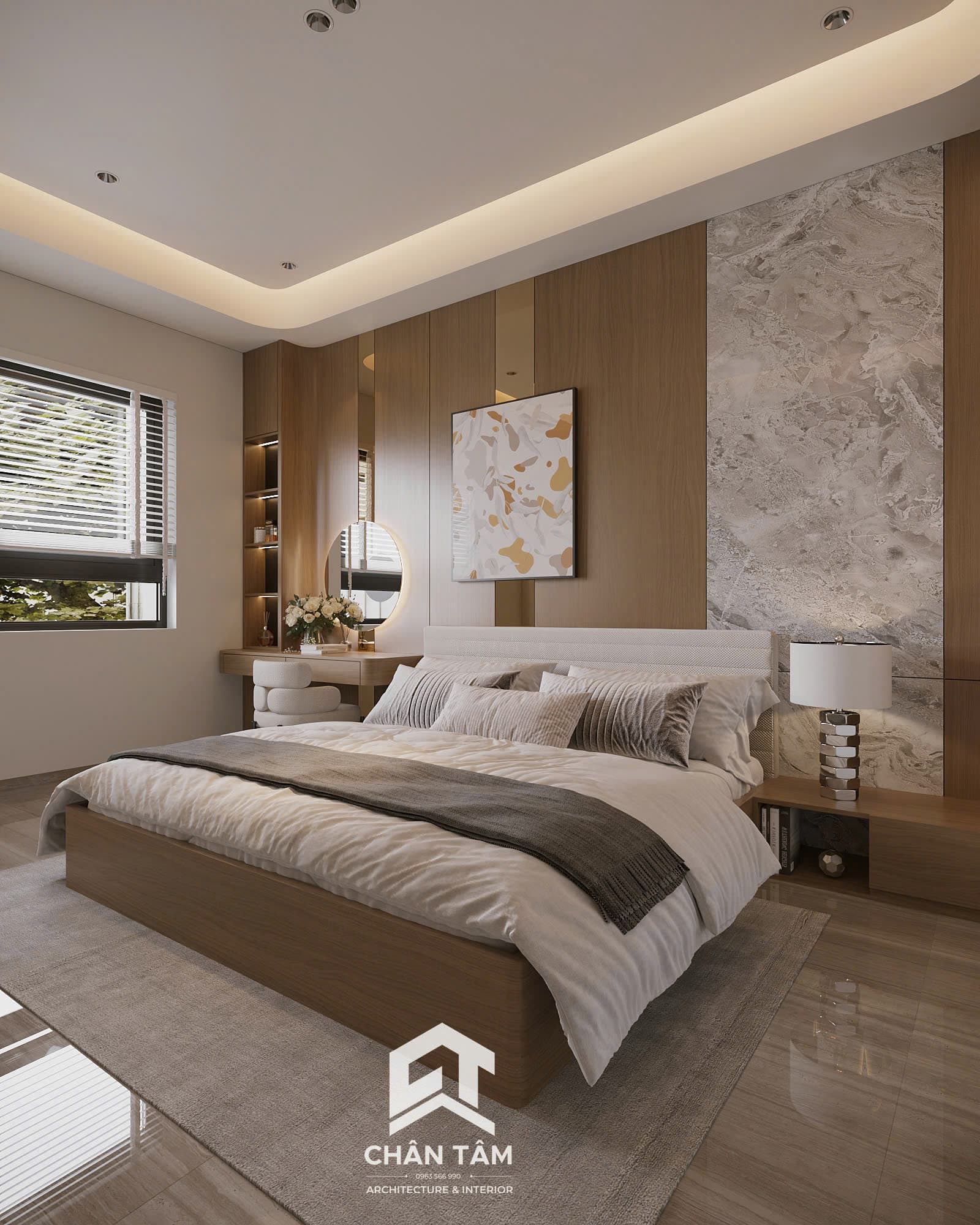Mẫu phòng ngủ 2 phong cách Hiện đại (Modern) tại Nhà phố anh Hải - Hình 1