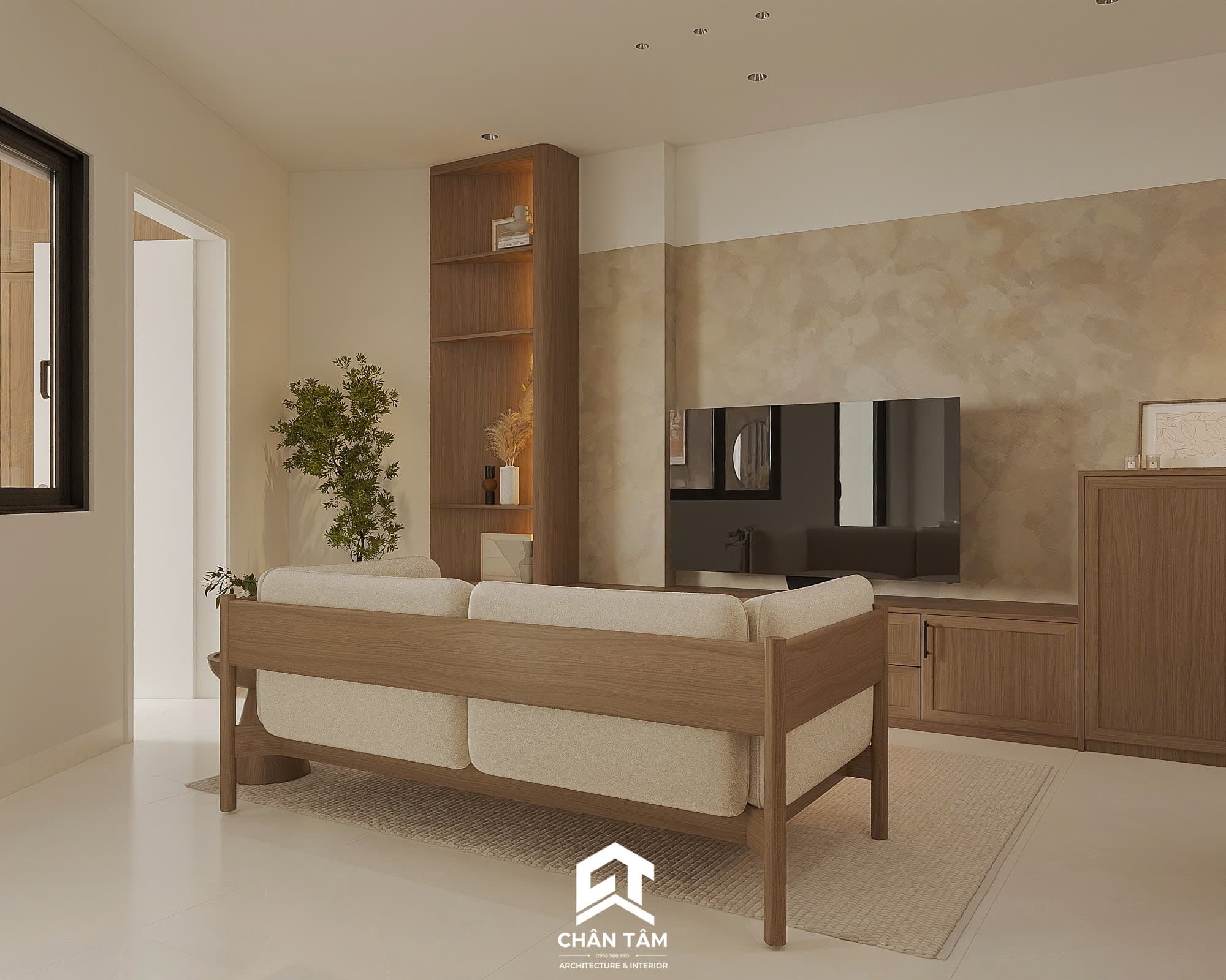 Mẫu phòng khách & bếp phong cách Hiện đại (Modern) tại Nhà phố chị Thu - Hình 4