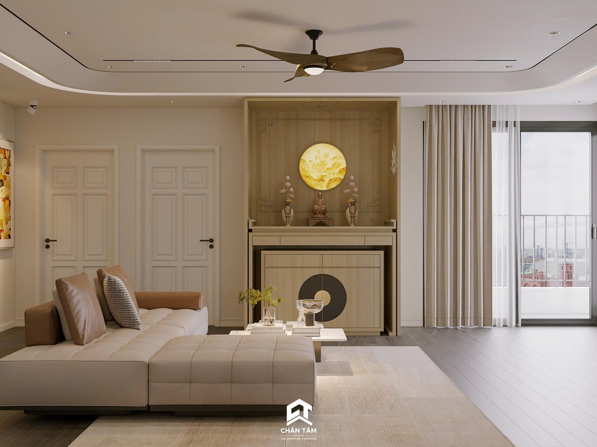 Mẫu không gian khách & bếp phong cách Hiện đại (Modern) tại Căn hộ anh Cường - Hình 3
